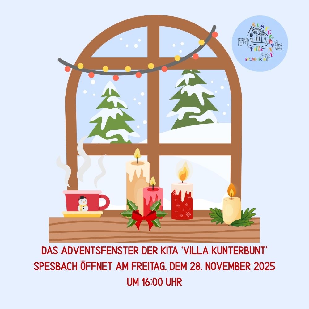Adventsfenster der Kita 'Villa Kunterbunt' in Spesbach